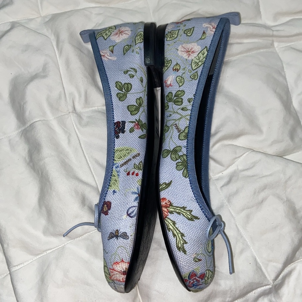 EUC Gucci womens shoes Ali flats floral print bow - Picture 8 of 15